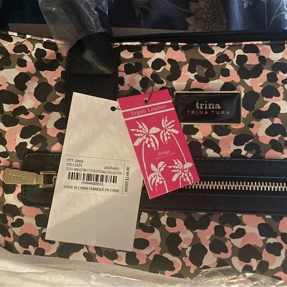 NWT Trina Turk Leopard Tote w/Adjustable Strap - Picture 5 of 5